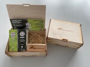 Difúzer v drevenom boxe s liečivou dezinfekciou tymián, konope s CBD olejom